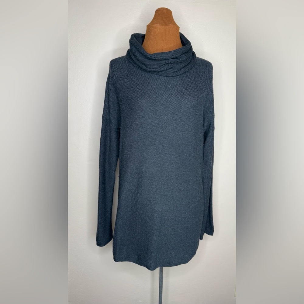 J. McLaughlin Cashmere Blend Pullover Knit Sweater Detachable Cowl Neck Sz Med